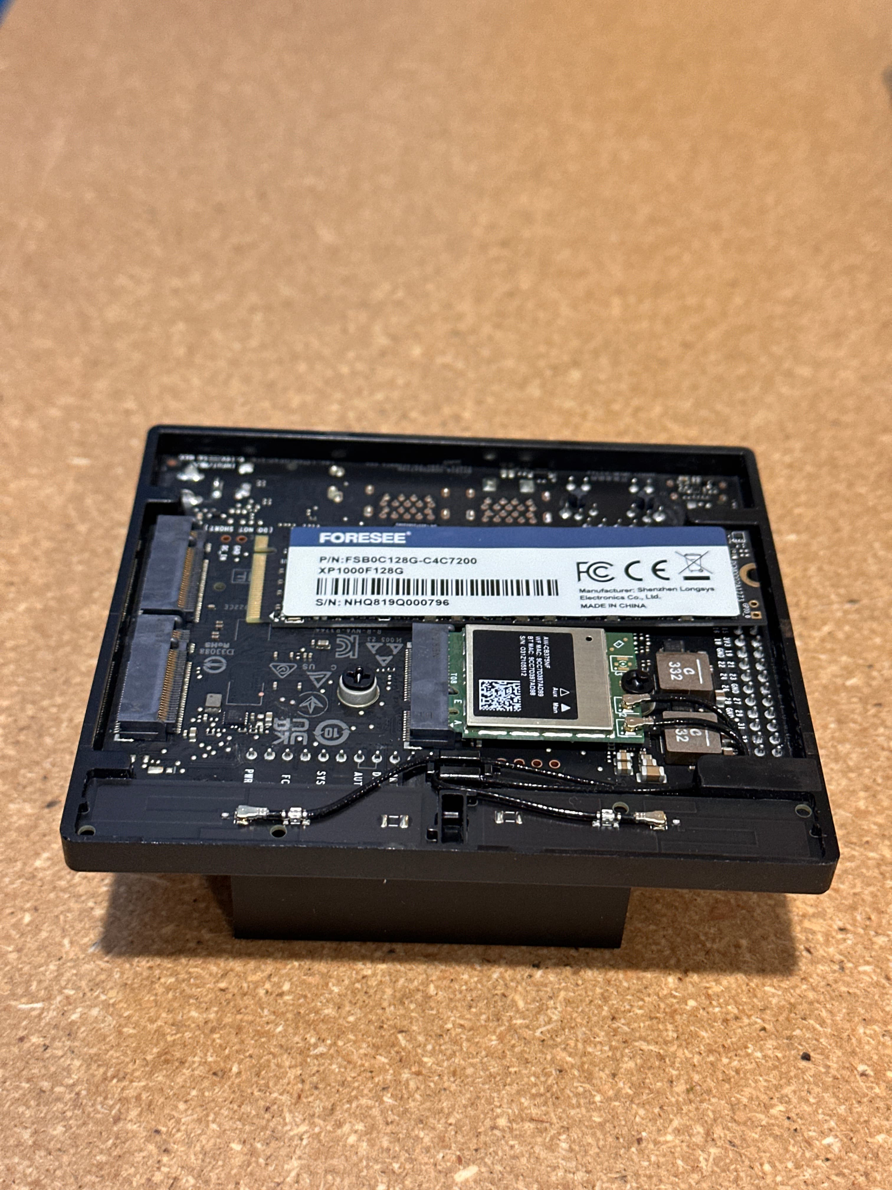 NVMe SSD installed in the M.2 slot on the underside of the Jetson Orin Nano